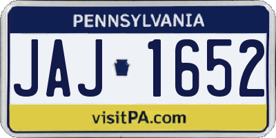 PA license plate JAJ1652