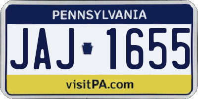 PA license plate JAJ1655