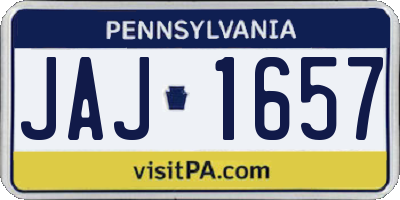 PA license plate JAJ1657