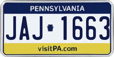 PA license plate JAJ1663