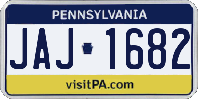 PA license plate JAJ1682