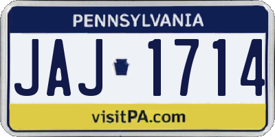 PA license plate JAJ1714