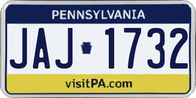 PA license plate JAJ1732