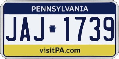 PA license plate JAJ1739