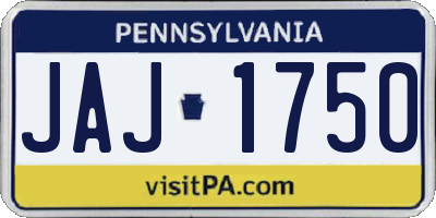 PA license plate JAJ1750