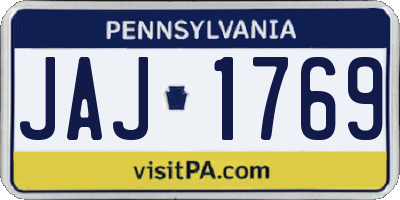 PA license plate JAJ1769