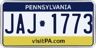 PA license plate JAJ1773