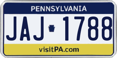 PA license plate JAJ1788