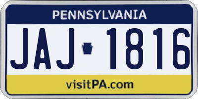 PA license plate JAJ1816