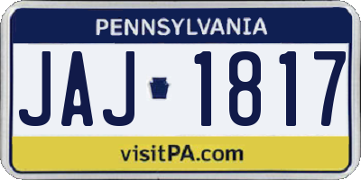 PA license plate JAJ1817