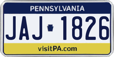 PA license plate JAJ1826