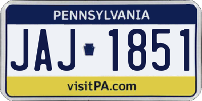 PA license plate JAJ1851