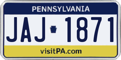 PA license plate JAJ1871