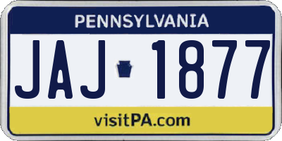 PA license plate JAJ1877