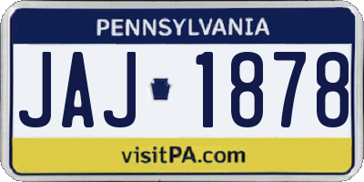 PA license plate JAJ1878