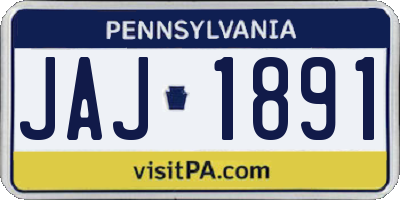 PA license plate JAJ1891