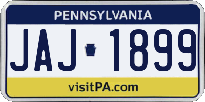 PA license plate JAJ1899