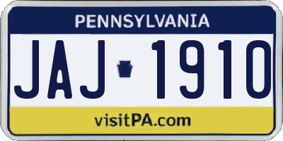PA license plate JAJ1910
