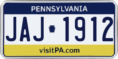 PA license plate JAJ1912