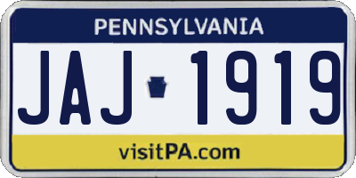 PA license plate JAJ1919