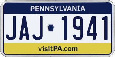 PA license plate JAJ1941