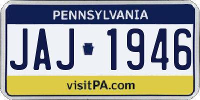 PA license plate JAJ1946