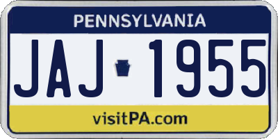 PA license plate JAJ1955