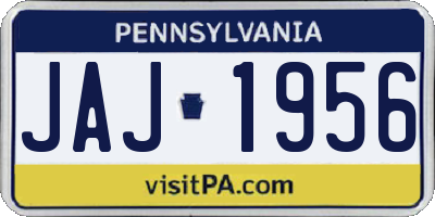 PA license plate JAJ1956