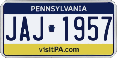 PA license plate JAJ1957