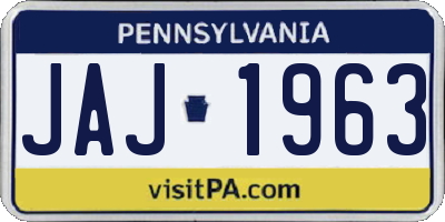 PA license plate JAJ1963