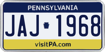 PA license plate JAJ1968
