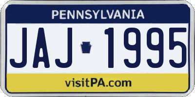 PA license plate JAJ1995
