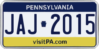 PA license plate JAJ2015