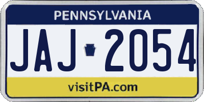 PA license plate JAJ2054