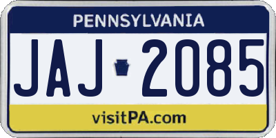 PA license plate JAJ2085