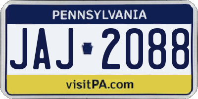PA license plate JAJ2088