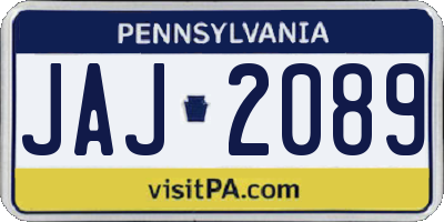 PA license plate JAJ2089