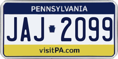 PA license plate JAJ2099