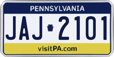 PA license plate JAJ2101