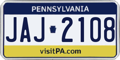 PA license plate JAJ2108