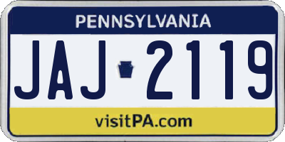 PA license plate JAJ2119