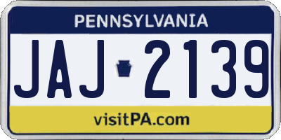 PA license plate JAJ2139
