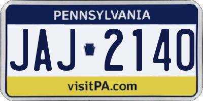 PA license plate JAJ2140