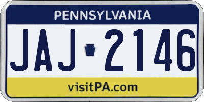PA license plate JAJ2146