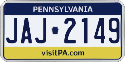 PA license plate JAJ2149