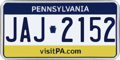 PA license plate JAJ2152