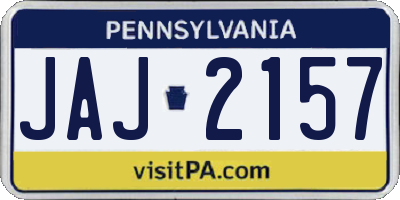 PA license plate JAJ2157