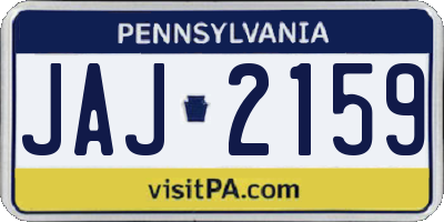 PA license plate JAJ2159