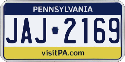 PA license plate JAJ2169