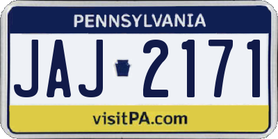 PA license plate JAJ2171